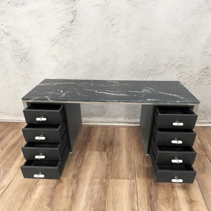 Black Marble Pedestal Desk