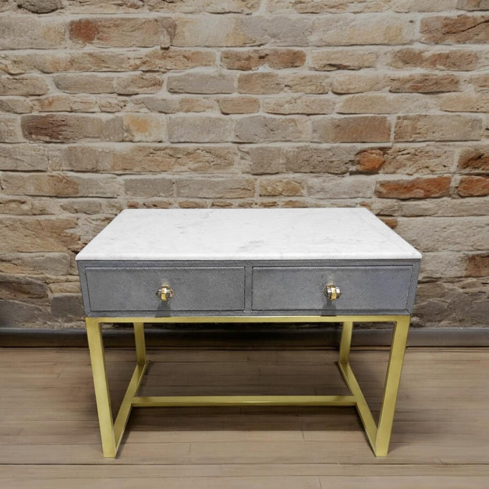 Luxe Marble Leather Noir Desk