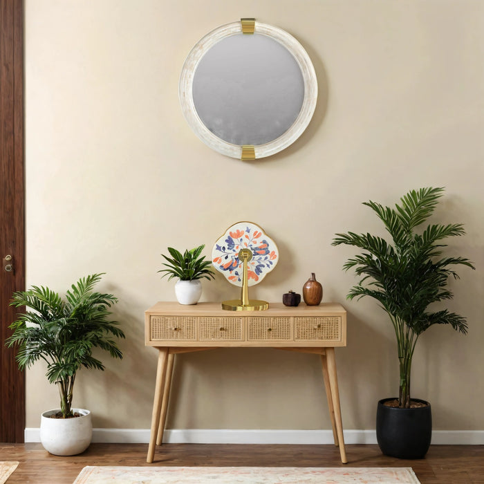 Peranakan Desk Mirror - Green and Pink Inlay - ipse ipsa ipsum