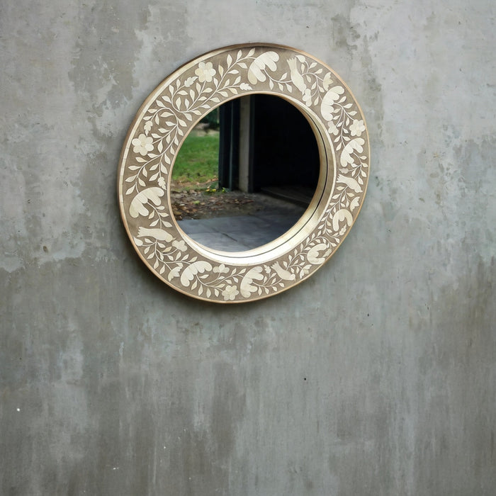 Round Peranakan Hallway Mirror