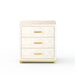 Adam Park Bone Inlay Bedside Table - White On White Floral Inlay - ipse ipsa ipsum