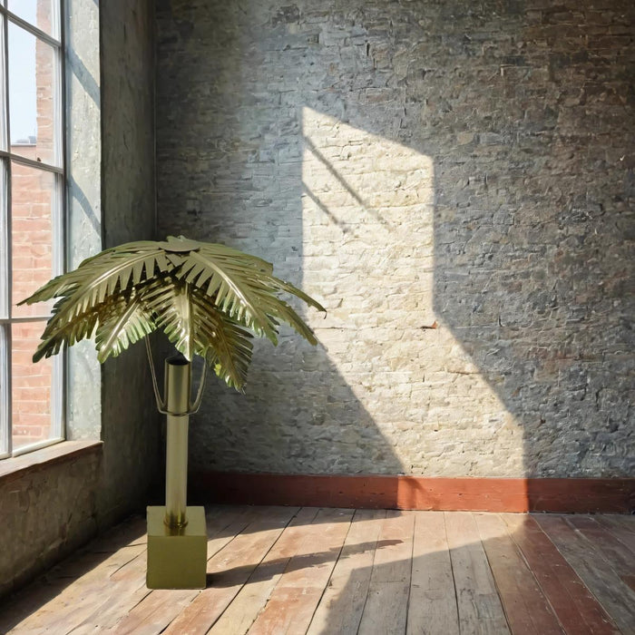 Golden Palm Floor Lamp