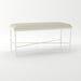 Bamboo White Velvet Cowhide Ottoman - ipse ipsa ipsum