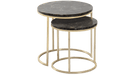 Sentosa Nesting Tables Antique Brass Polished Steel - ipse ipsa ipsum